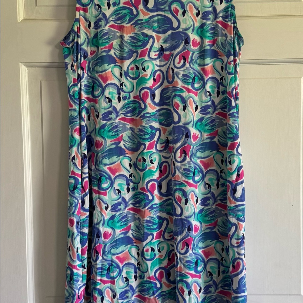 Sunsets & Sweet Tea Dress with flamingos 🦩 size large.